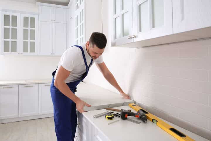 A kitchen countertop made of a durable and stain-resistant material, designed for easy maintenance in Elk River